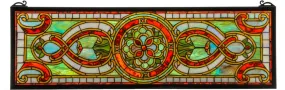 11"H x 35"W Evelyn in Topaz Transom Stained Glass Window