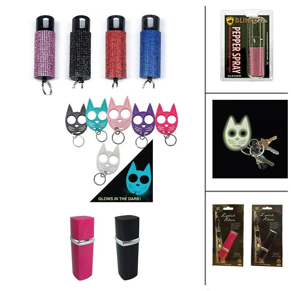 36 Units Bling It On Sprays Kitty Key-Chain and Lipstick Alarms Bundle