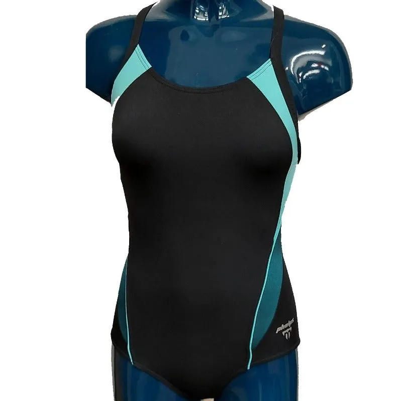 Aqua Sphere "Phelps" Kalista Swimming Costume - Black/Turquoise