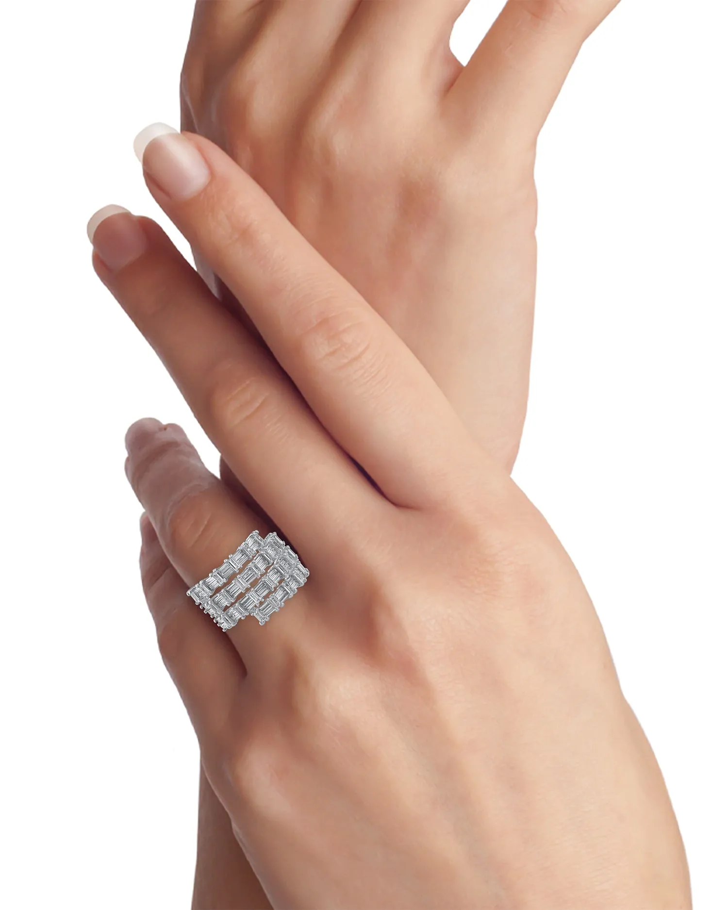 Baguette CZ Wrap Ring