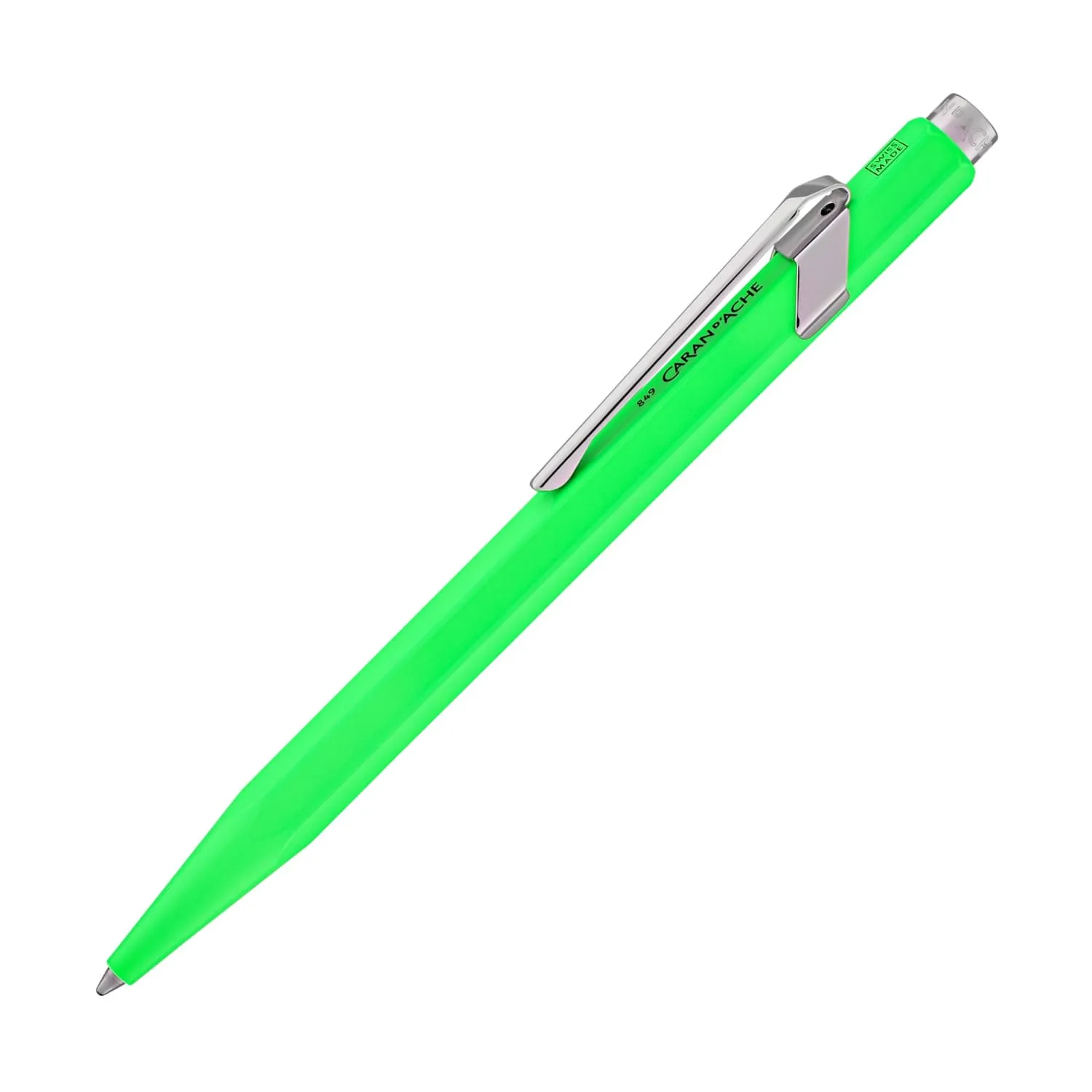 Caran d'Ache 849 Metal Collection Ballpoint Pen in Fluorescent Yellow & Green