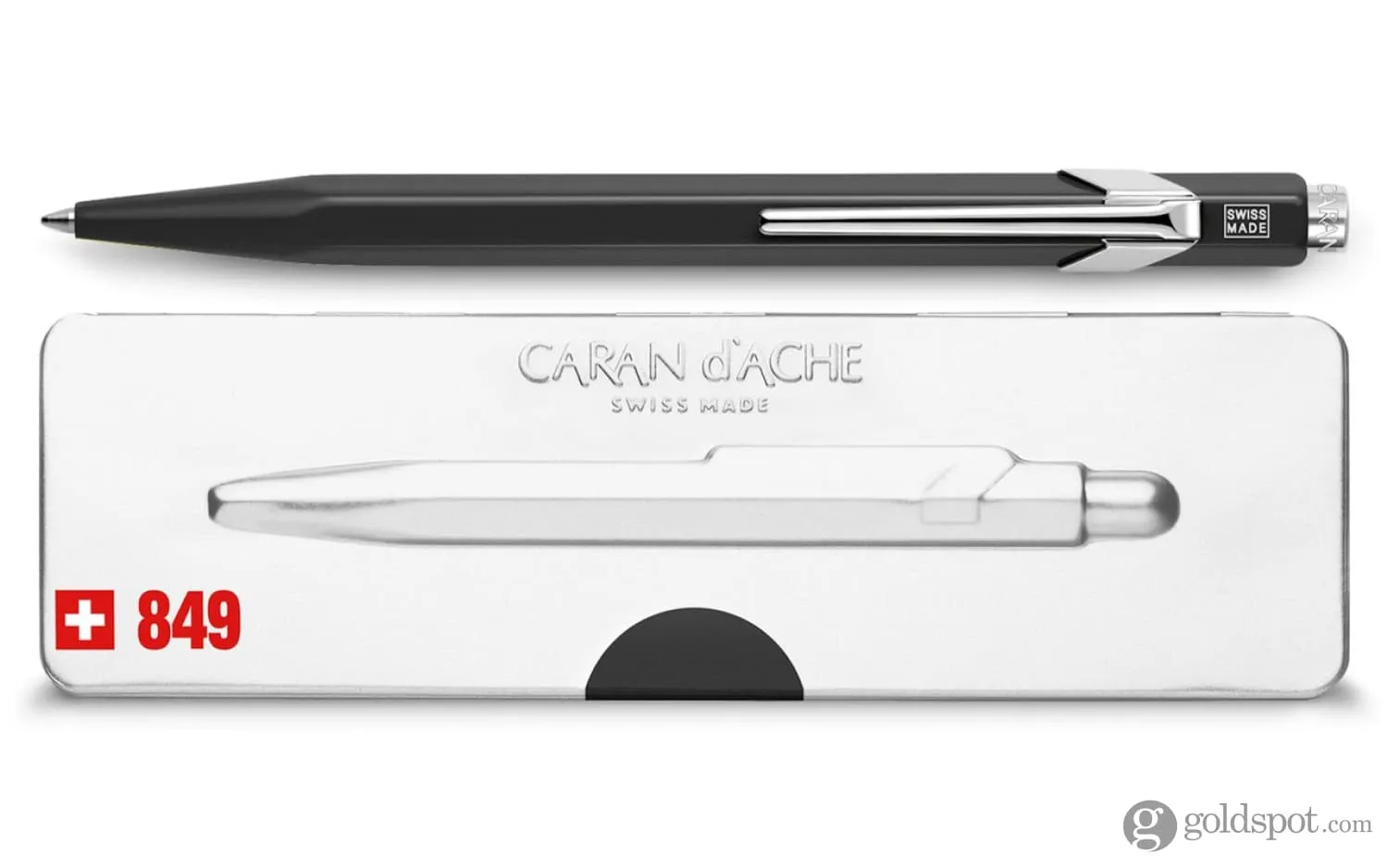 Caran d'Ache 849 Popline Ballpoint Pen in Black with Holder