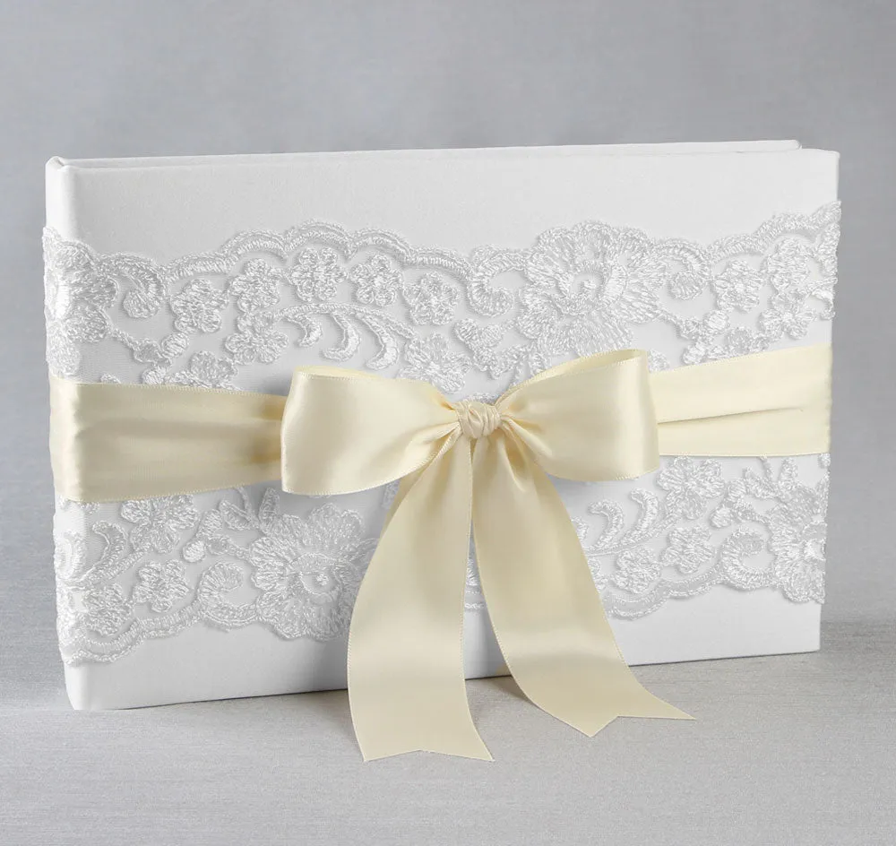 Chantilly Lace Custom Wedding Guest Book