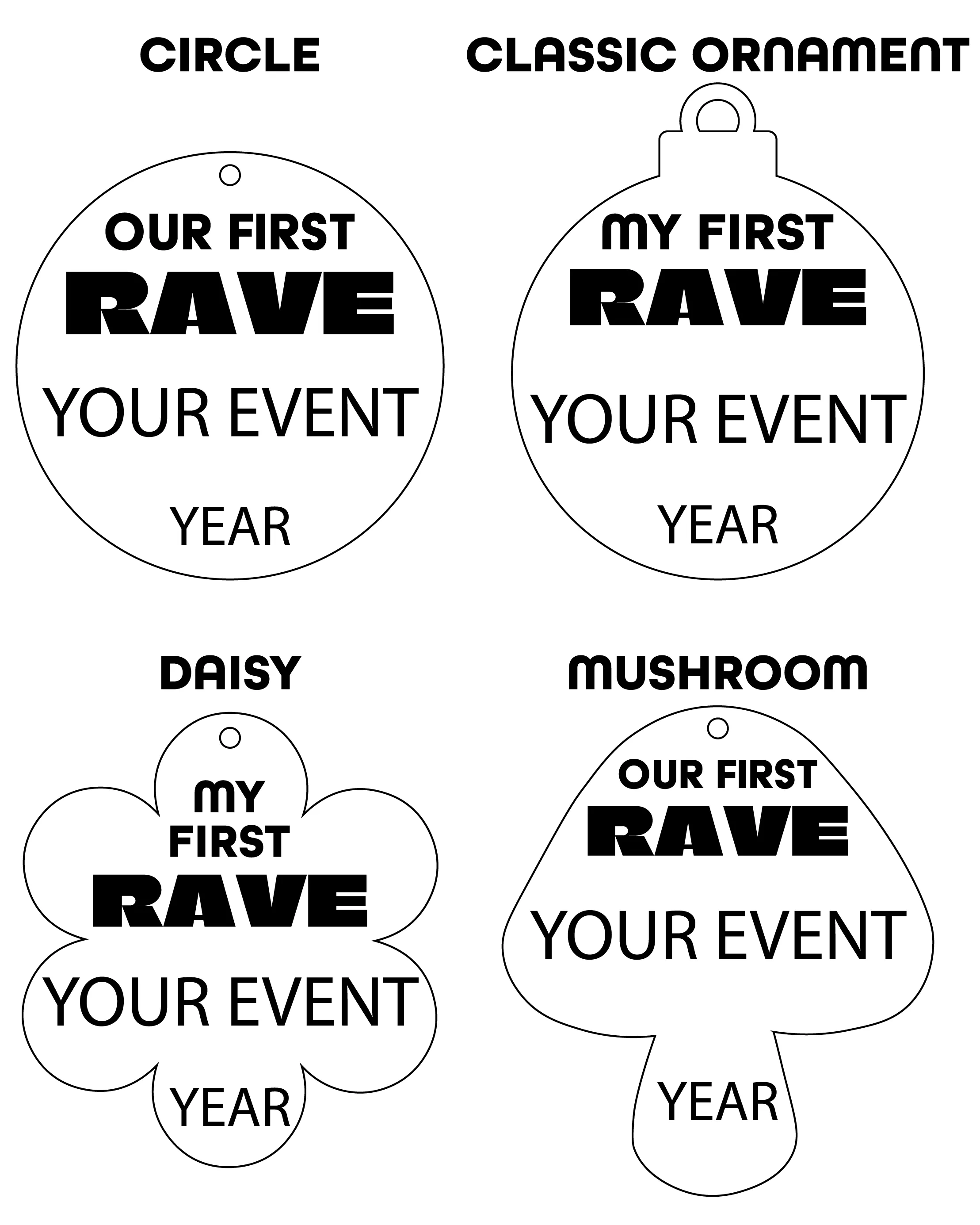 Custom First Rave Ornament