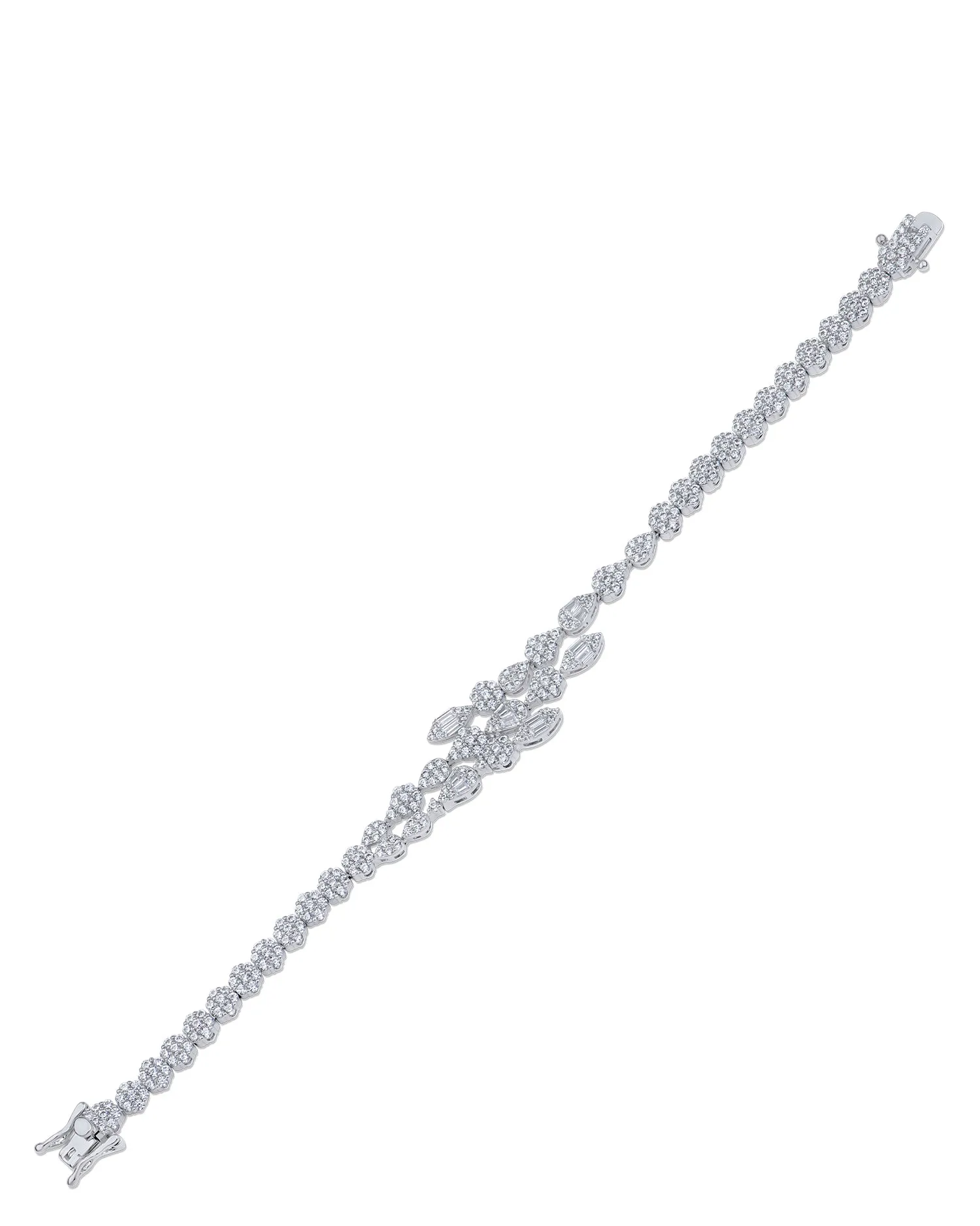 CZ Triple Row Overlap Bracelet