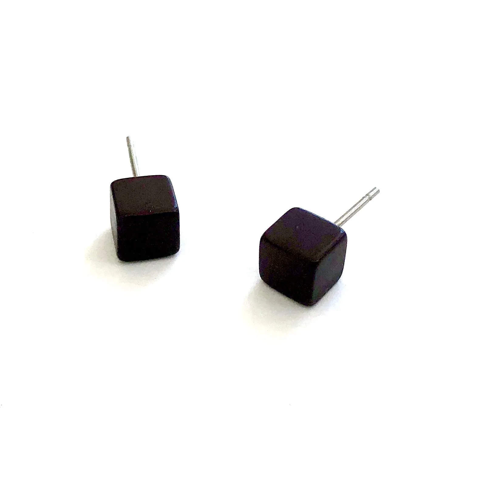 Dark Rootbeer Mini Cube Stud Earrings