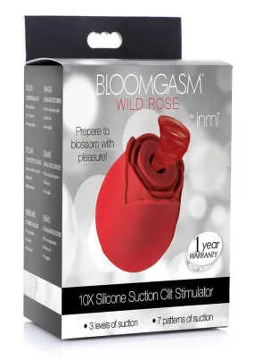 Inmi Bloomgasm Wild Rose 10x Silicone Rechargeable Clit Stimulator with Suction