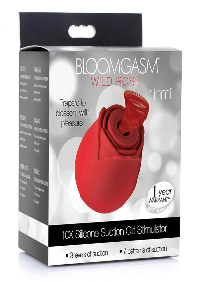 Inmi Bloomgasm Wild Rose 10x Silicone Rechargeable Clit Stimulator with Suction