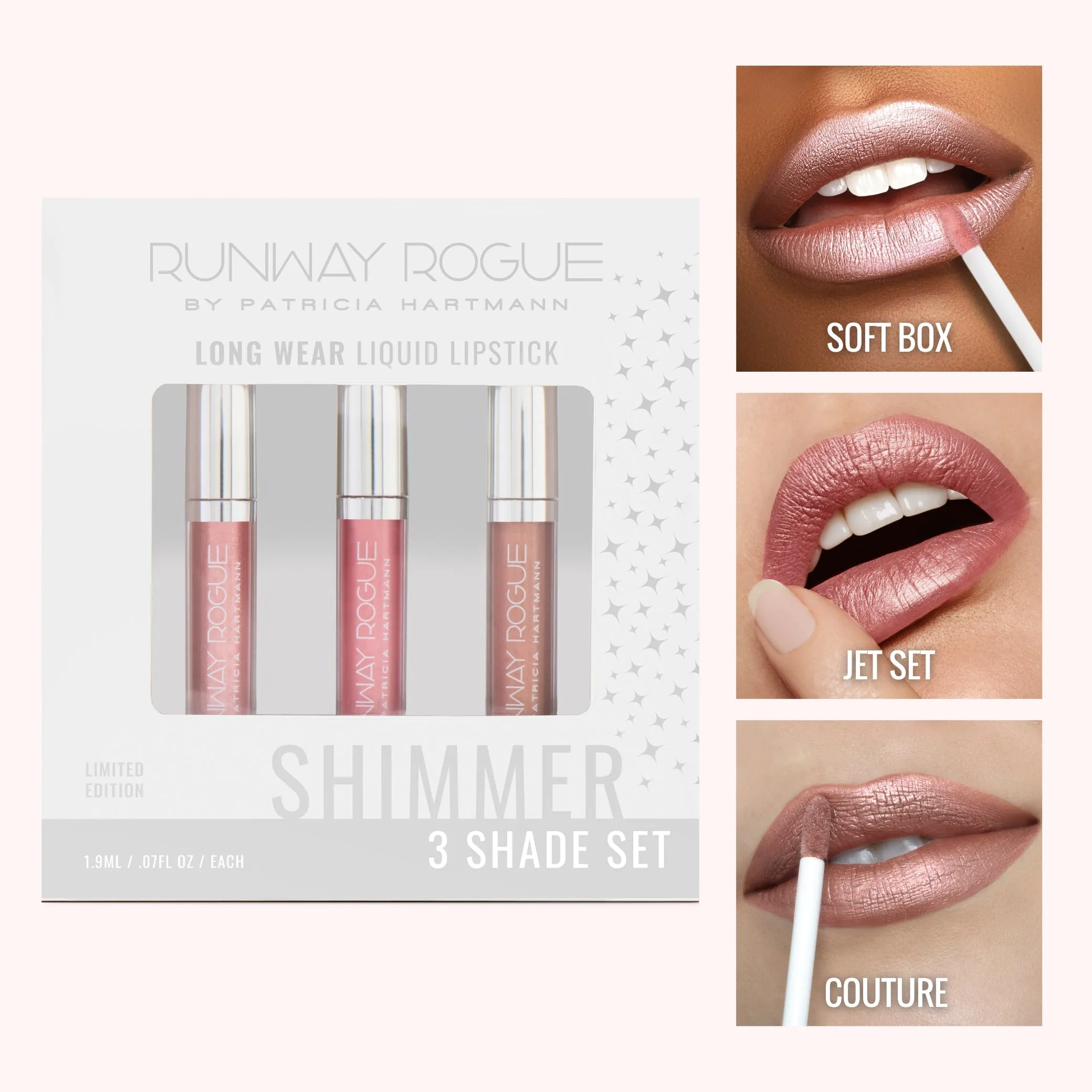 Liquid Lipstick Minis, Rodeo Set | Soft Box, Jet Set, Couture