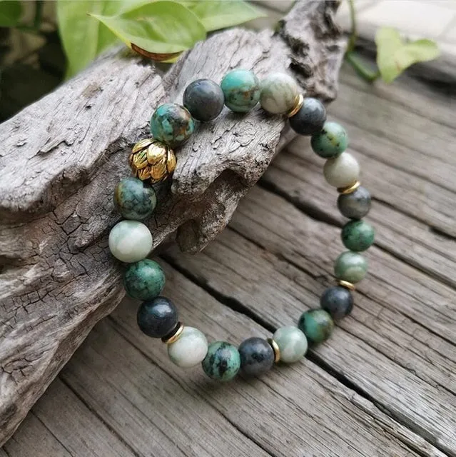 Lucky Jade & Turquoise Mala Bracelet/Necklace/Set