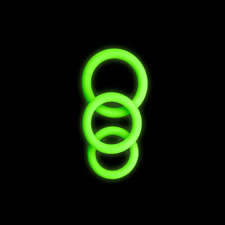 Ouch! Glow-in-the-Dark 3pc Cock Ring Set