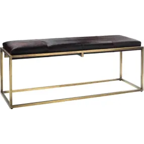 Shelby Brown Cowhide Gold Frame Shelby Bench