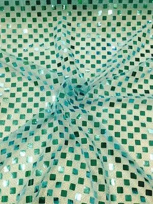 SQUARE SEQUIN LUREX JERSEY DISCO DANCE FANCY DRESS FABRIC MATERIAL 38"  M67 Mtex