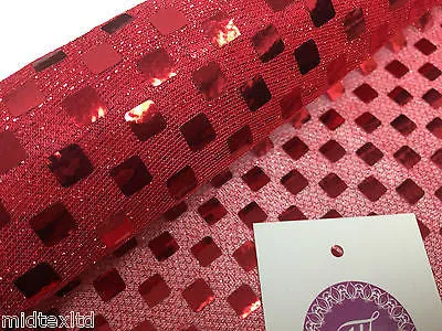 SQUARE SEQUIN LUREX JERSEY DISCO DANCE FANCY DRESS FABRIC MATERIAL 38"  M67 Mtex