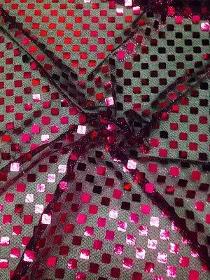 SQUARE SEQUIN LUREX JERSEY DISCO DANCE FANCY DRESS FABRIC MATERIAL 38"  M67 Mtex