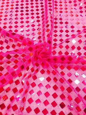 SQUARE SEQUIN LUREX JERSEY DISCO DANCE FANCY DRESS FABRIC MATERIAL 38"  M67 Mtex