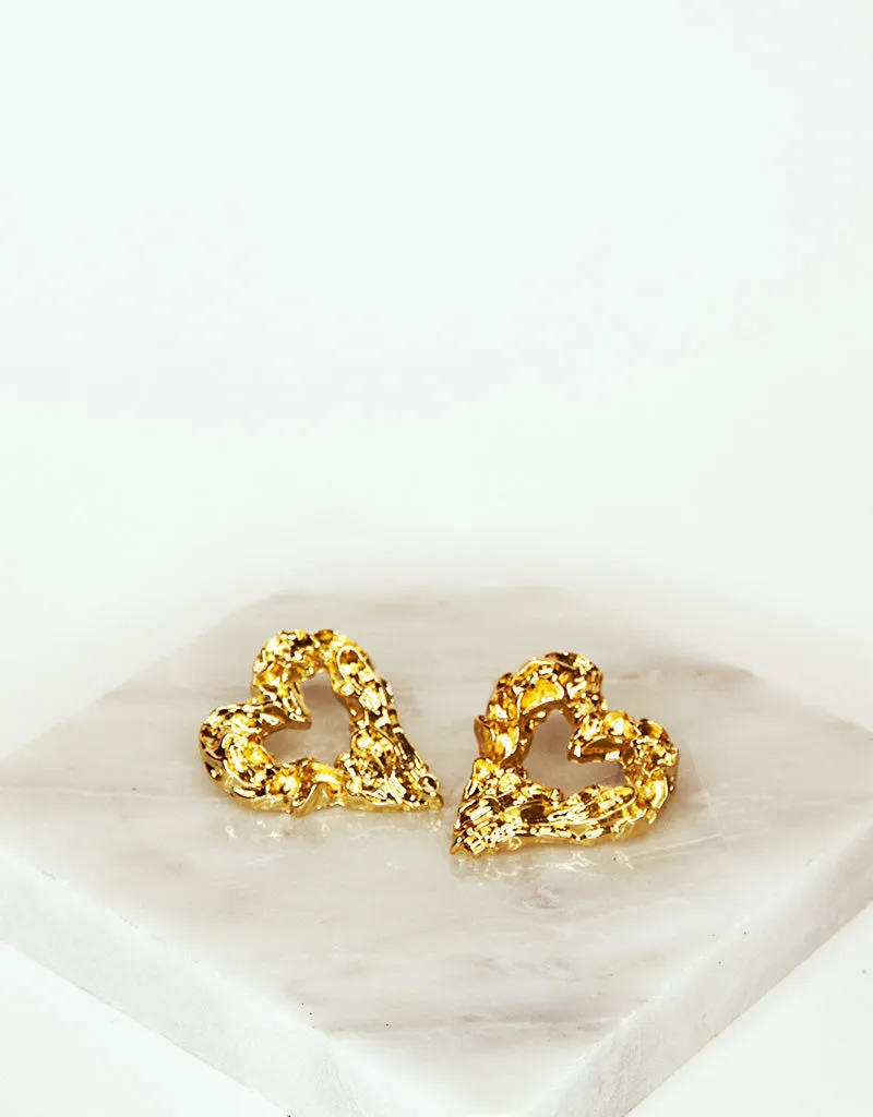 SWEETHEART STATEMENT EARRINGS GOLD