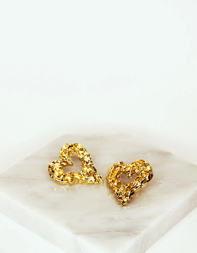 SWEETHEART STATEMENT EARRINGS GOLD