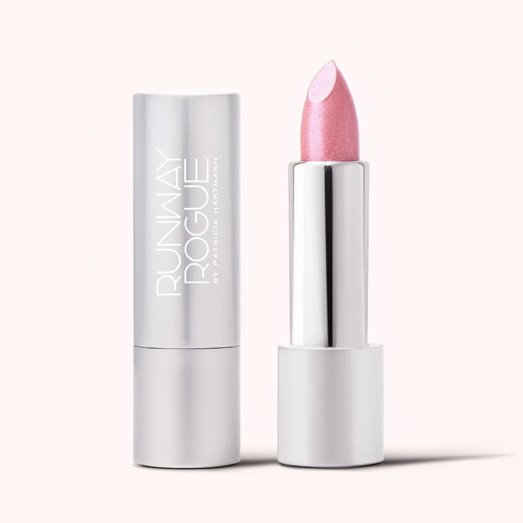 Trophy Wife Crème | A Frosted Pale Pastel Pink with Silver Shimmer Lipstick